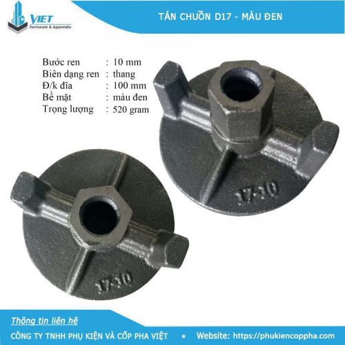 Tán D17 xi mạ 520 gram đường kính 100mm