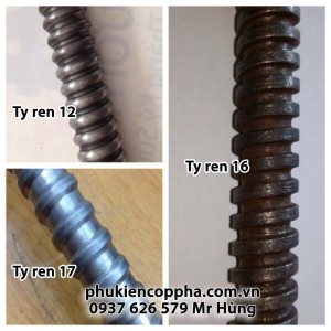 Có 3 loại ty ren và tán chuồn