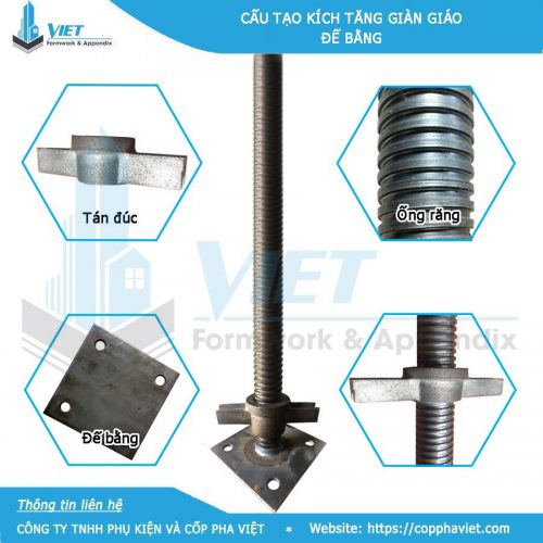 Cấu tạo chân kích giàn giáo đế bằng