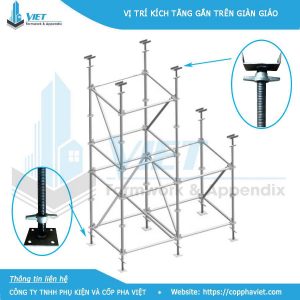 Vị trí chân kích trên giàn giáo