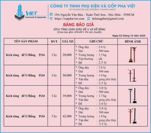 Báo giá kích tăng giàn giáo