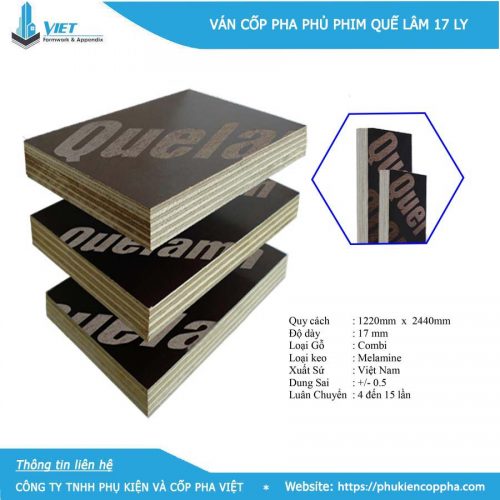 Ván cốp pha phủ phim quế lâm 17 LY